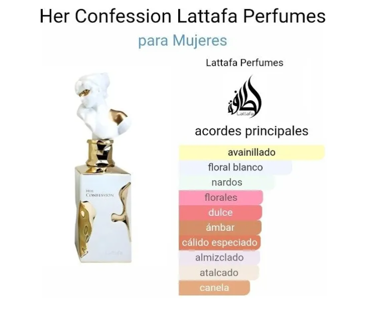 Lattafa Her Confession For Women Eau De Parfum 3.4oz