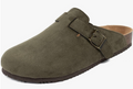 Nautica - Zuecos para mujer y hombre, de gamuza vegana, con hebilla de corcho, cómodos zapatos de patata con soporte de arco (piel sintética/lisa)
